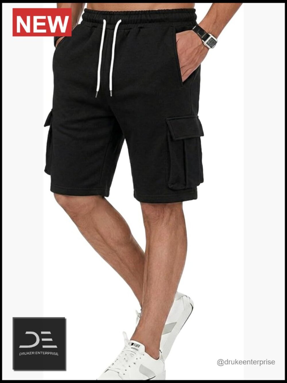 Casual Jogger Shorts Sweat Cargo Shorts Elastic Waist Athletic Workout Shorts